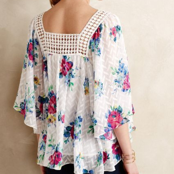 Anthropologie Tops - Anthropologie Meadow Rue Treillage Kimono Blouse m